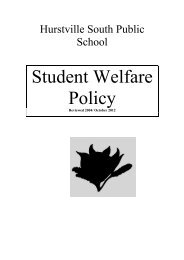 Student Welfare Policy - Hurstville South Public School