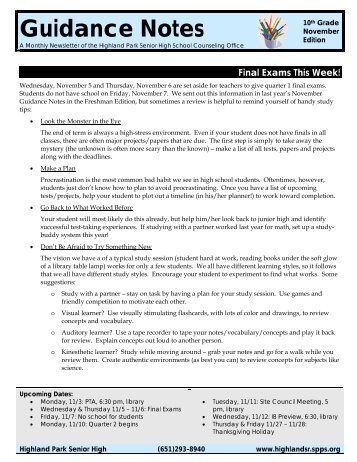 Guidance Notes - Guidance & Counseling