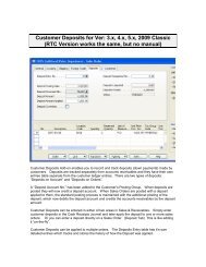 Customer Deposits - Cost Control Software