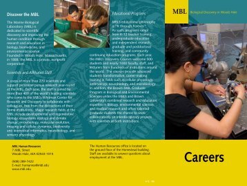 Download the MBL Benefits brochure. - Marine Biological Laboratory