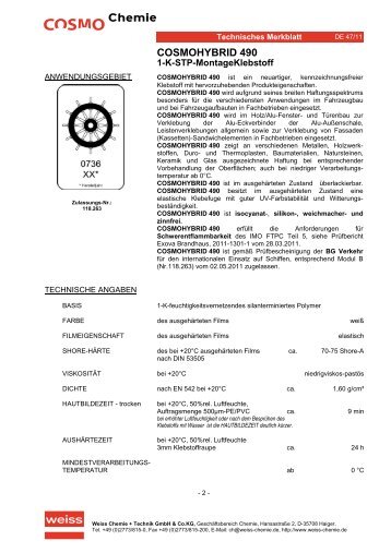 COSMOHYBRID 490 - Weiss Chemie und Technik GmbH & Co. KG