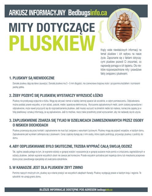 mity dotyczące pluskiew - Bed bugs
