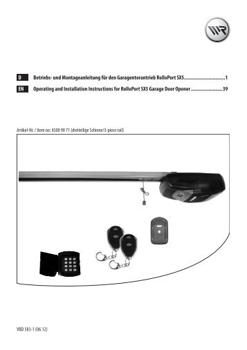 RADEMACHER RolloPort SX5 900N-3 Garagentorantrieb