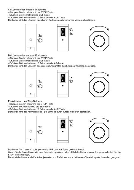 Anleitung für Motoren Typ TDEF10/14, TDEF15/17, TDEF25/17 und ...