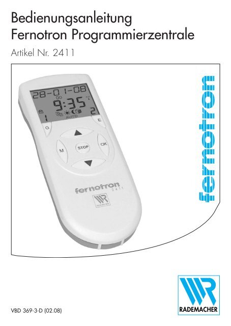 Bedienungsanleitung Fernotron Programmierzentrale - Berma