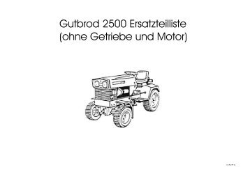 Gutbrod 2500 Ersatzteilliste (ohne Getriebe und Motor) - Ardiehl.de