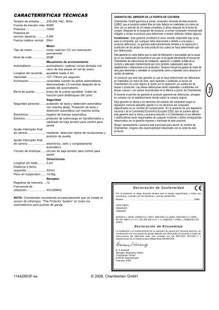 Talimatlar – Garaj Kapisi Operatörü Model LM60K, LM60R-128