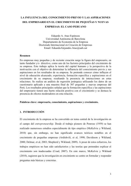 la influencia del conocimiento previo y las ... - idem@uab.es