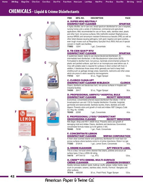 CHEMICALS• All Purpose Cleaners - Myers Supply & Chemical