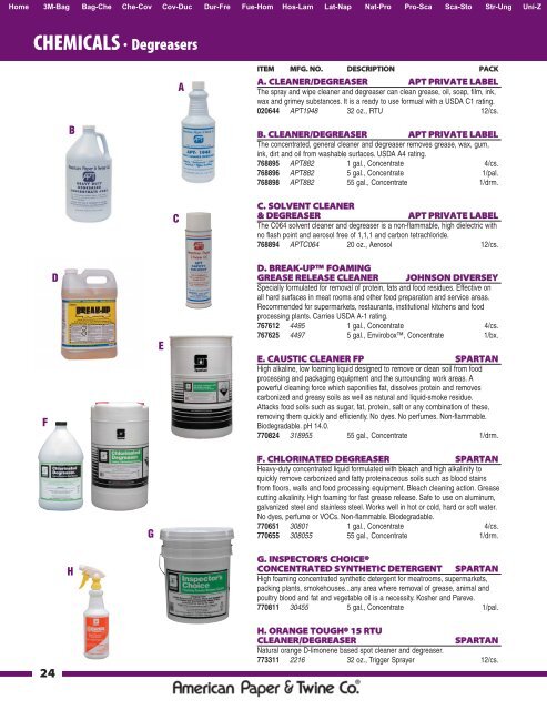 CHEMICALS• All Purpose Cleaners - Myers Supply & Chemical