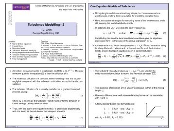 Turbulence Modelling– 2 - Turbulence Mechanics/CFD Group