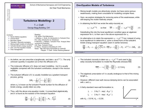 Turbulence Modelling– 2 - Turbulence Mechanics/CFD Group