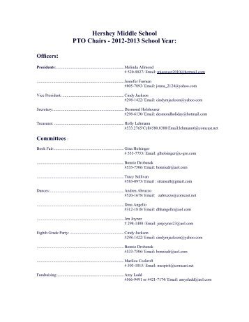 HMS PTO Committee Contacts