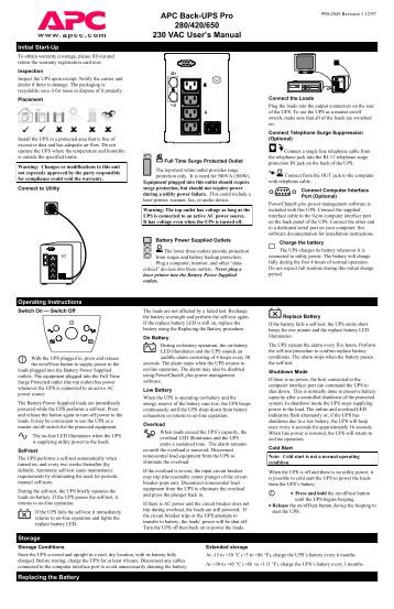 Apc back ups xs 1300 manual