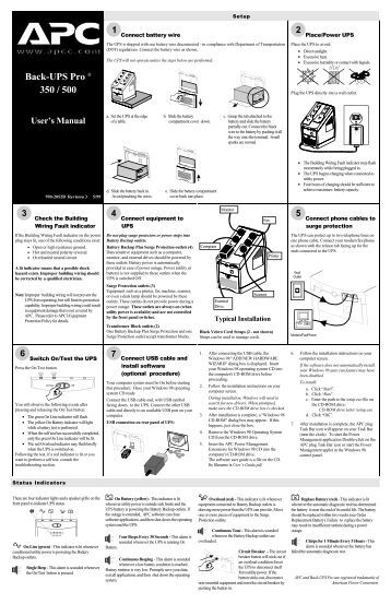 Back Ups Es 350 User Manual