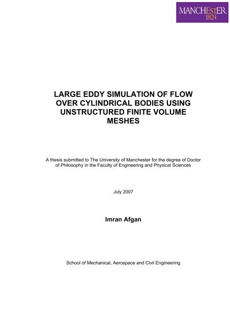 large eddy simulation of flow over cylindrical bodies using ...