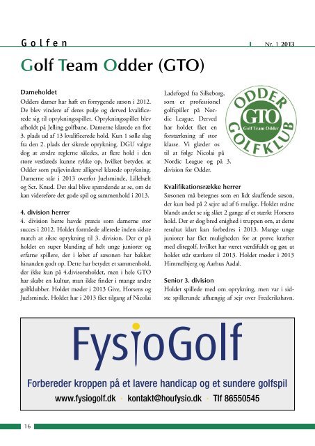 Nr. 1 2013 • 21. årg. - Odder Golfklub