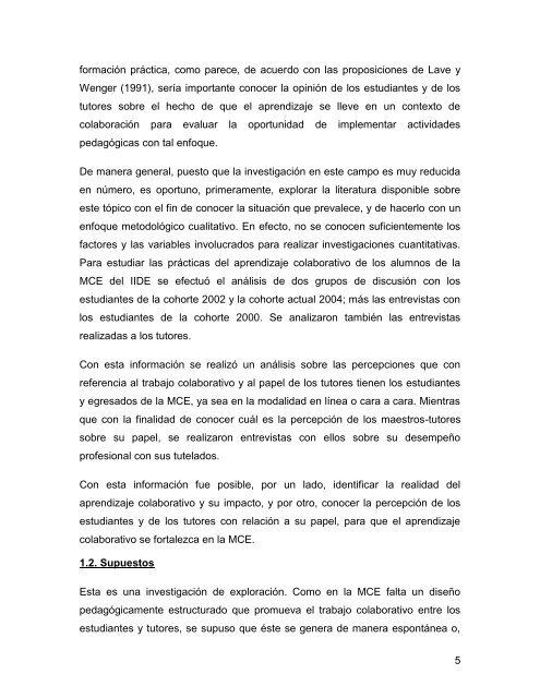 El aprendizaje colaborativo y el trabajo del tutor - Instituto de ...