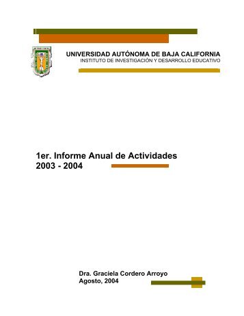 Informe de actividades 2003-2004 en formato PDF - Instituto de ...