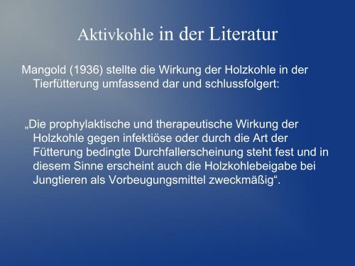 Einsatz von Pflanzenkohle in der Tierhaltung und ... - ANS eV