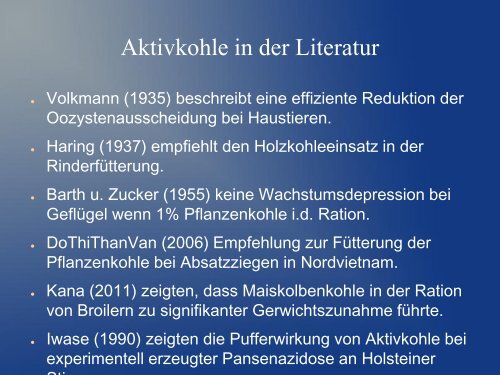 Einsatz von Pflanzenkohle in der Tierhaltung und ... - ANS eV