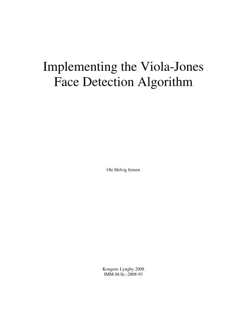 Implementing the Viola-Jones Face Detection Algorithm