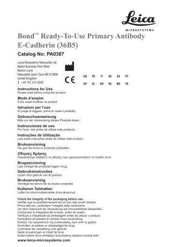 Bond™ Ready-To-Use Primary Antibody E-Cadherin (36B5)