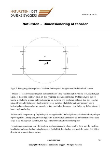 Natursten, Dimensionering af facader - Teknologisk Institut