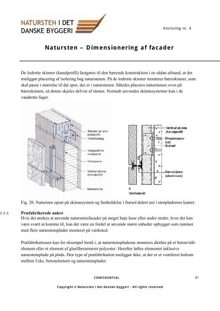 Natursten, Dimensionering af facader - Teknologisk Institut