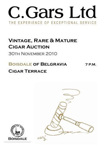 Vintage, Rare & Mature Cigar Auction