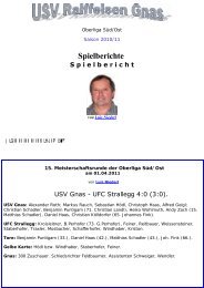 15. Runde: SVG - UFC Strallegg - SV-Gnas