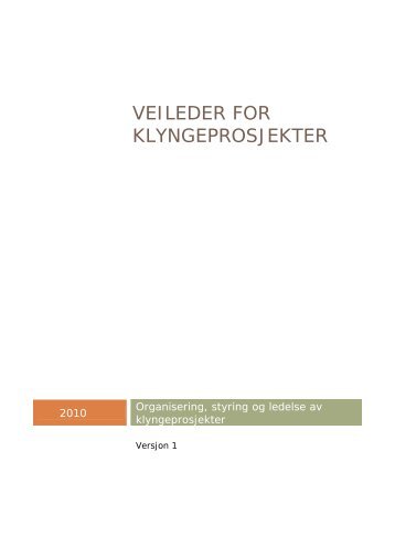 Veileder for klyngeprosjekter - Innovasjon Norge