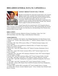 BG Dana M Capozzella Bio - Colorado National Guard