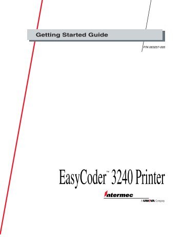 EasyCoder 3240 Printer Getting Started Guide - Intermec