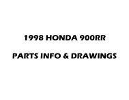 1998 HONDA 900RR PARTS INFO & DRAWINGS