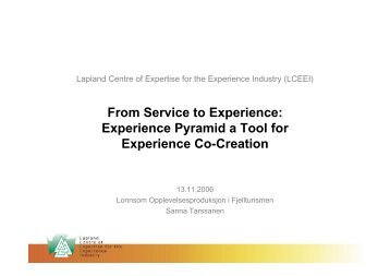 Experience Pyramid a Tool for Experience Co-Creation