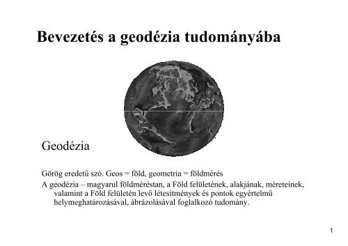 Bevezetés a geodézia tudományába