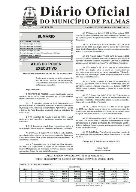 Secretaria Municipal da Saúde - Diário Oficial de Palmas - Governo ...