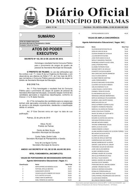 Município N° 84- 23-07.pmd - Diário Oficial de Palmas