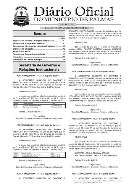 Diario_Municipio_N_774_07_06 -.indd - Diário Oficial de Palmas ...