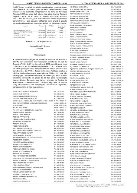 Diario_Municipio_N_576_30_07 -.indd - Diário Oficial de Palmas ...