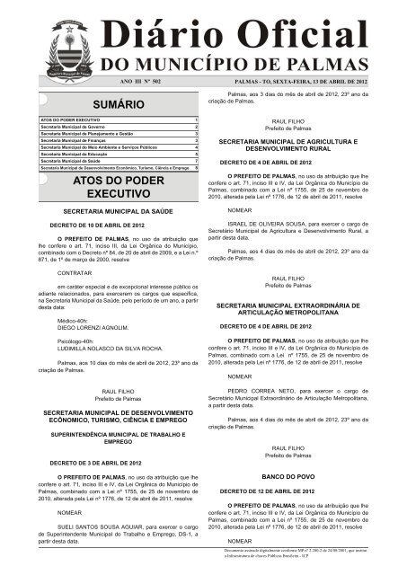 Diario_Municipio_N_502_13_04 -.indd - Diário Oficial de Palmas