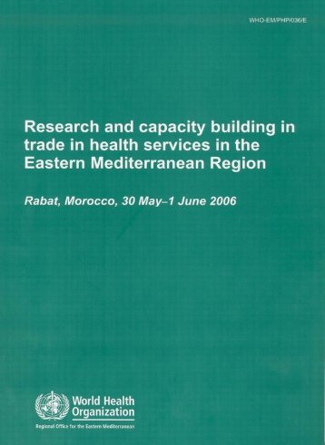Research and capacity building Eastern Mediterranean Region