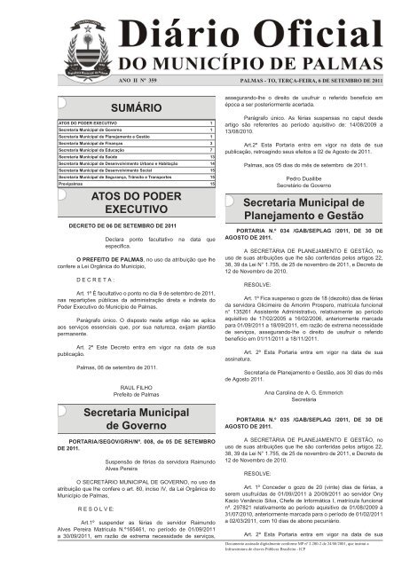 Diario_Municipio_N_359_06_09 - 2 -.indd - Diário Oficial de Palmas