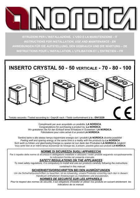 Bedienungsanleitung LaNordica INSERTO Crystal-50-70-80-100