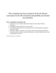 Climate Change Worksheet - Little Shop of Physics