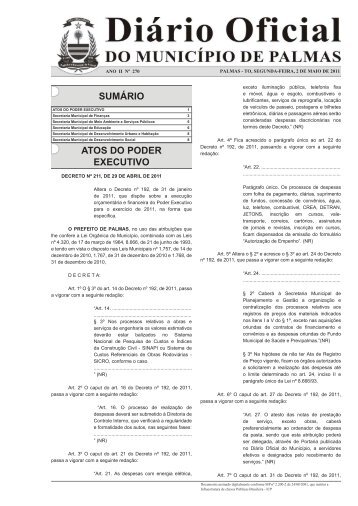 Diário Município Nº 270- 02-05.indd - Diário Oficial de Palmas