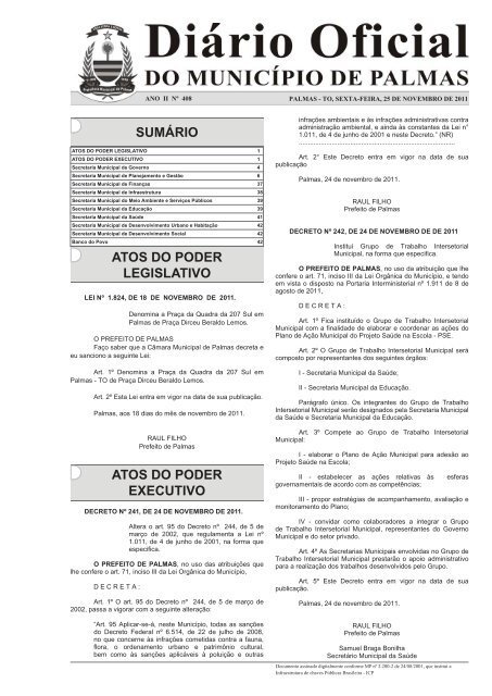 Diario_Municipio_N_408_25_11 -.indd - Diário Oficial de Palmas