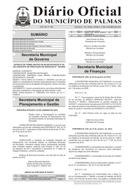 Diario_Municipio_N_445_17_01 -.indd - Diário Oficial de Palmas
