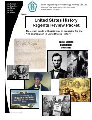 United States History Regents Review Packet - BETA